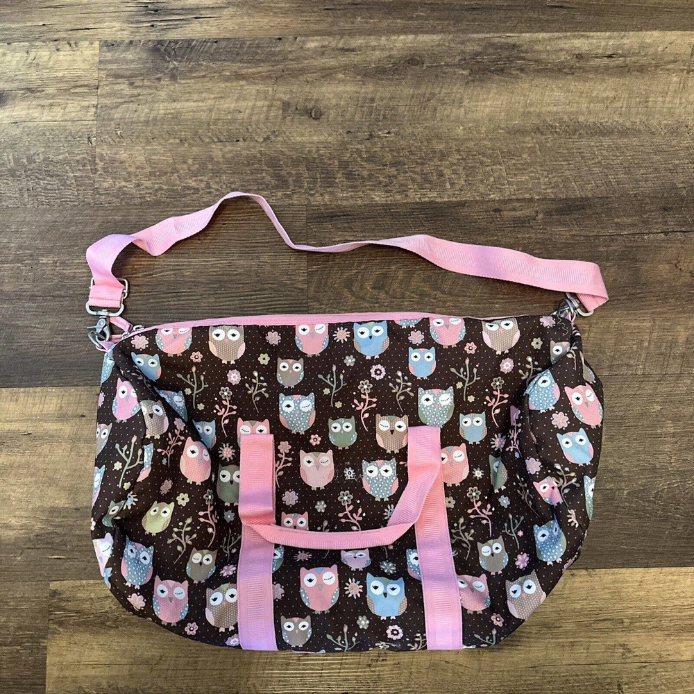 Pottery Barn Kids Girls Owl Duffel Bag (Embroidery Removed)